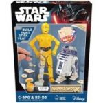 Macheta de asamblat, Star Wars, C-3PO &amp; R2D2, cu 110+ piese din lemn + vopsea, pensula si adeziv inclus
