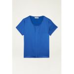 Bluza de satin cu decolteu rotund