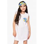 Rochie din bumbac cu buzunar aplicat pe piept