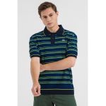 Tricou polo striat in dungi