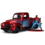 Masinuta marvel metalica ford pick up, scara 1: 32, si figurina metalica spider man, jada