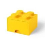 Cutie depozitare LEGO 2x2 cu sertar galben