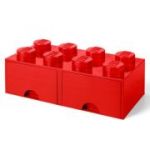 Cutie depozitare LEGO 2x4 cu sertare rosu