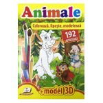 Animale. Coloreaza, lipeste, modeleaza.192 autocolante si model 3D