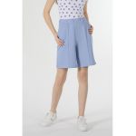 Pantaloni scurti cu talie inalta si buzunare laterale