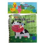 Primele animale de la ferma pentru bebelusul meu. Carte din material textil si jucarie