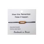 Bratara: Wear this. Remember. Make it happen - Oval auriu