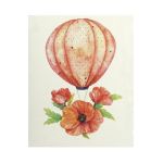 Felicitare: Balon cu aer cald flori de maci