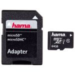 Card memorie Micro-SDXC Hama 64GB, Clasa 10 + Adaptor