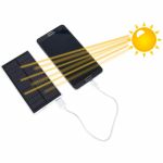 Acumulator extern cu incarcare solara Tuadia PZ5000, 5000 mAh, Negru
