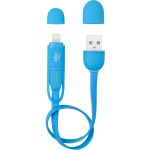 Cablu de date ABC Tech 128908, USB la Micro USB, Lightning, Albastru