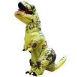 Costum gonflabil T-Rex pentru adulti galben