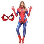 Costum de femeie Spiderman cu masca pentru ochi Costum de femei Spiderman Cosplay Costum de Spiderman Costum de carnaval Masca de Halloween Costum de supererou pentru femei L