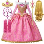 Costum Frumoasa Adormita cu Accesorii Costum Fete Cosplay Frumoasa Adormita Costum Carnaval Costum Halloween Rochie Fete Frumoasa Adormita 6