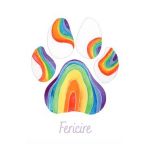 Felicitare curcubeu: Seria Paw Print. Fericire