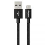 Cablu Energizer Metalic, microUSB, Negru