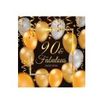 90th Birthday Guest Book: Keepsake Memory Journal for Men and Women Turning 90 - Hardback with Black and Gold Themed Decorations & Supplies, Per - Luis Lukesun