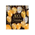 80th Birthday Guest Book: Keepsake Memory Journal for Men and Women Turning 80 - Hardback with Black and Gold Themed Decorations & Supplies, Per - Luis Lukesun