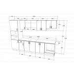 Set Bucatarie Karo V27, Alb, Blat Thermo 28 mm, L 300 cm
