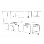 Set Bucatarie Karo V27, Alb, Blat Thermo 28 mm, L 300 cm