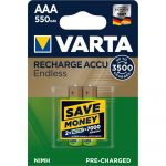 Acumulatori Varta Endless, AAA, 550 mAh, 2 buc