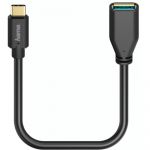 Adaptor Hama OTG, USB 2.0 - USB Type C, 15 cm, Negru