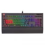 Tastatura gaming mecanica Tt eSPORTS Premium X1, Iluminare RGB, Switch-uri gri, Negru