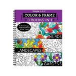 Color & Frame - 3 Books in 1 - Birds, Landscapes, Gardens (Adult Coloring Book) - New Seasons