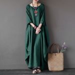 Rochie lungă de damă - tunică verde 5XL