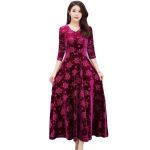 Rochie elegantă lungă burgundy L