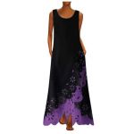 Rochie lunga cu perforatii violet M