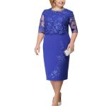 Rochie eleganta pentru femei - marime plus albastru 3XL