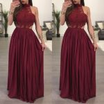 Rochie lunga de seara burgundia M