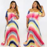 Rochie maxi de vara curcubeu M 1