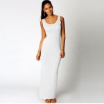 Rochie maxi elastica alb XS