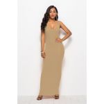 Rochie maxi elastica kaki L