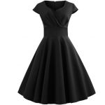 Rochie retro de dama eleganta negru XL