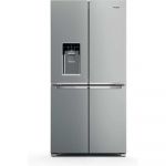 Side by Side Whirlpool WQ9I MO1L, 592 l, NoFrost, FreshLock, Ice Maker, Ventilare, Control electronic, Clasa F (clasificare energetica veche Clasa A+), H 187.6 cm, Argintiu