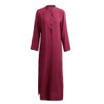 Rochie de tunica de culoare solida burgundy 4XL