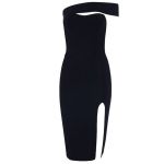 Rochie eleganta cu un singur umeras negru L