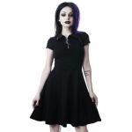 Rochie gotica cu maneci scurte negre XS