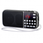 Radio AM/FM portabil Radio de buzunar cu Bluetooth și MP3 Radio digital fără fir Lumină LED încorporată 12,6 x 2,5 cm negru