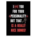 I Love You for Your Personality But That is a Really Nice Bonus!: Funny Valentine's Day Gifts for Him - I Love You Birthday Card Alternative for Husba - Sweary Press Gifts