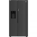 Side by Side Beko GN162341XBRN, 571 l, NeoFrost Dual Cooling, Compresor ProSmart Inverter, Display touch control, Harvest Fresh, EverFresh+, Clasa E, H 179 cm, Argintiu inchis
