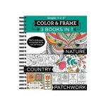 Color & Frame - 3 Books in 1 - Nature, Country, Patchwork (Adult Coloring Book) - New Seasons