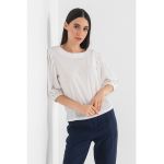 Bluza de bumbac cu maneci bufante 3/4