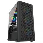 Carcasa Inaza Fury Tempered Glass, Mid-Tower, Fara sursa, ATX, Negru