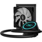 Cooler procesor cu lichid Deepcool Gammaxx L120, 120mm, Flux aer 69.34 CFM, 4 pin, Iluminare albastra, Compatibil AMD/Intel, Negru
