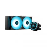 Cooler procesor cu lichid Deepcool Gammaxx L240 V2, Doua ventilatoare 120mm, Iluminare RGB, Flux aer 69.34 CFM, Compatibil AMD/Intel LGA, Negru