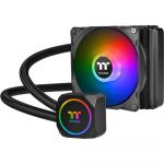 Cooler procesor cu lichid Thermaltake TH120 ARG, CPU ventilatoar aRGB 120mm, Pompa silentioasa 3300 RPM, Controller luminarea LED, Compatibil Intel/AMD, Negru